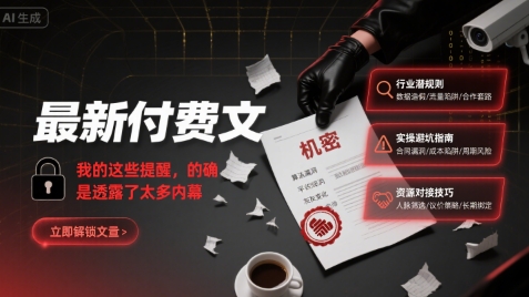 最新付费文：我的这些提醒，的确是透露了太多内幕-泡泡网创