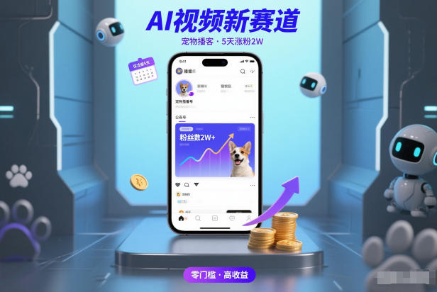AI视频新赛道，宠物播客仅注册5天涨粉2W，收益非常可观-泡泡网创
