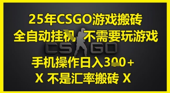 25年CSGO游戏搬砖，全自动运行，不需要玩游戏，手机操作日入3张(不是汇率搬砖)【揭秘】-泡泡网创