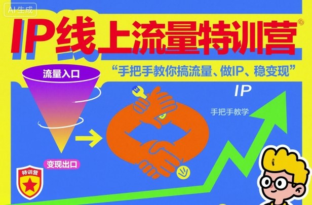 IP线上流量特训营，手把手教你搞流量、做IP、稳变现-泡泡网创