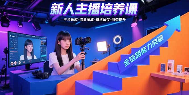 新人主播培养课：平台适应-流量获取-粉丝留存-收益提升 全链路能力突破-泡泡网创