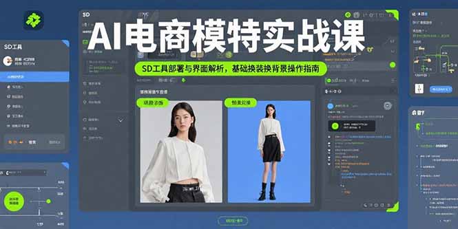 AI电商模特实战课，SD工具部署与界面解析，基础换装换背景操作指南-泡泡网创