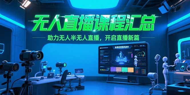 无人直播课程汇总，含非实时防风技术，助力无人半无人直播，开启直播新篇-泡泡网创