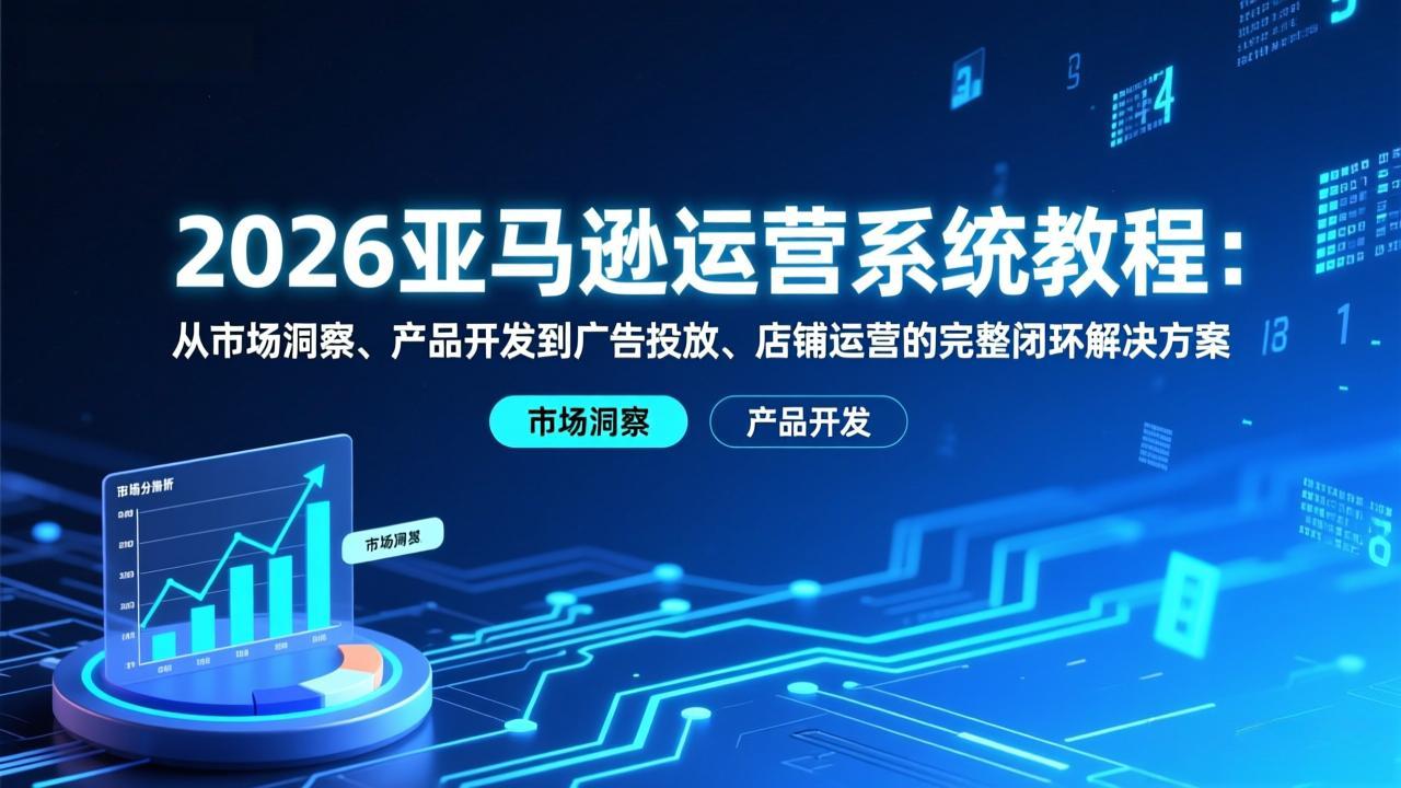 2026亚马逊运营系统教程：从市场洞察、产品开发到广告投放、店铺运营的完整闭环解决方案-泡泡网创