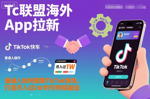 Tc联盟海外App拉新：普通人如何搭乘TikTok快车，打造月入过1W的可持续副业-泡泡网创