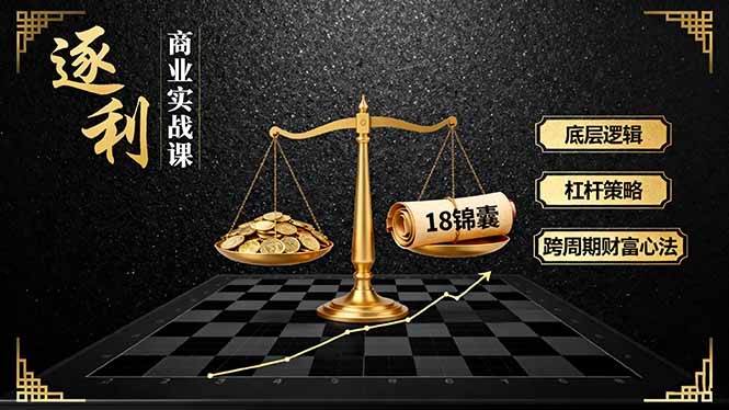 《逐 利》商业实战课，底层逻辑、杠杆策略、18锦囊，跨周期财富心法(更新-泡泡网创