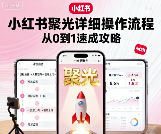 小红书聚光详细操作流程，小红书聚光从0到1速成攻略-泡泡网创