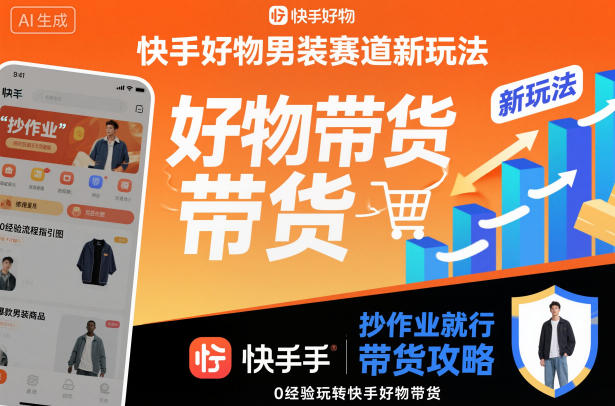快手好物男装赛道新玩法，抄作业就行，0经验玩转快手好物带货-泡泡网创