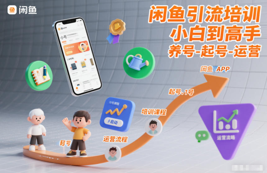 闲鱼引流培训，小白到高手，养号-起号-运营-泡泡网创