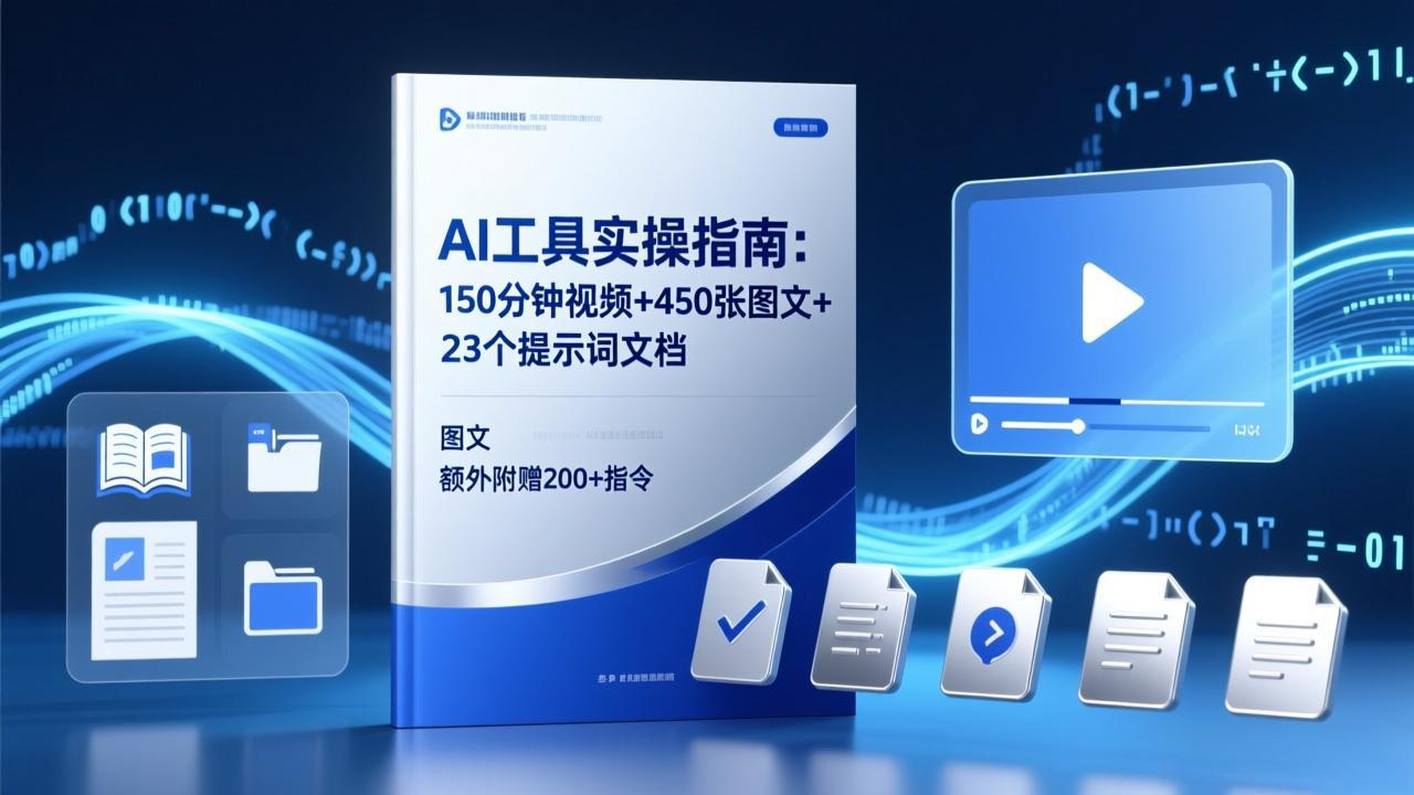 AI工具实操指南：150分钟视频+450张图文+23个提示词文档，额外附赠200+指令-泡泡网创