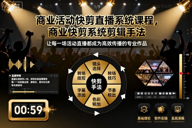 商业活动快剪直播系统课程，商业快剪系统剪辑手法-泡泡网创