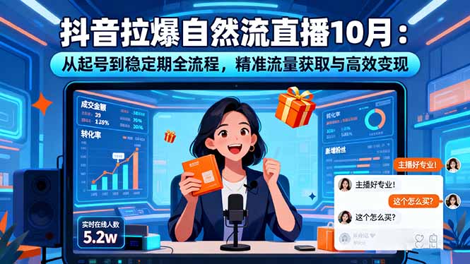 抖音拉爆自然流直播10月：从起号到稳定期全流程，精准流量获取与高效变现-泡泡网创