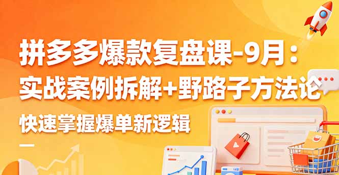 拼多多爆款复盘课-9月：实战案例拆解+野路子方法论，快速掌握爆单新逻辑-泡泡网创