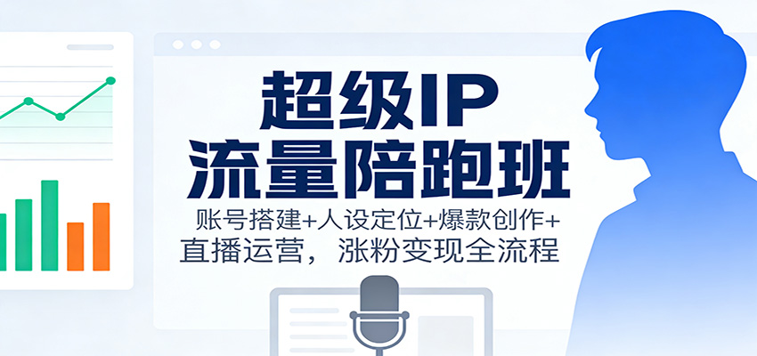 超级IP流量陪跑班：账号搭建+人设定位+爆款创作+直播运营，涨粉变现全流程-泡泡网创