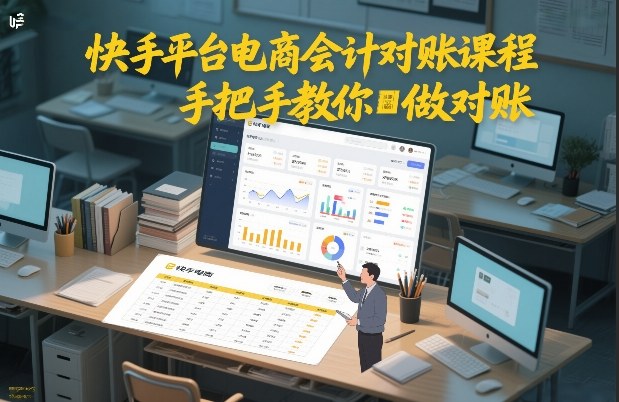 快手平台电商会计对账课程，手把手教你做对账-泡泡网创