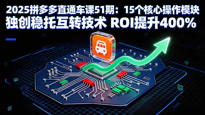 2025拼多多直通车课51期：15个核心操作模块 独创稳托互转技术 ROI提升400%-泡泡网创