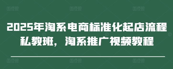 2025年淘系电商标准化起店流程私教班，淘系推广视频教程-泡泡网创