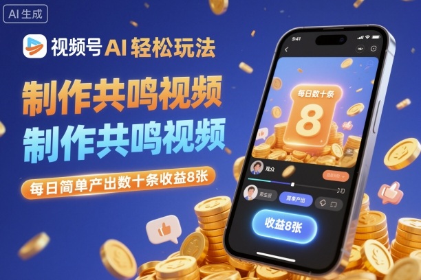视频号AI轻松玩法，制作共鸣视频，每日简单产出数十条收益8张-泡泡网创