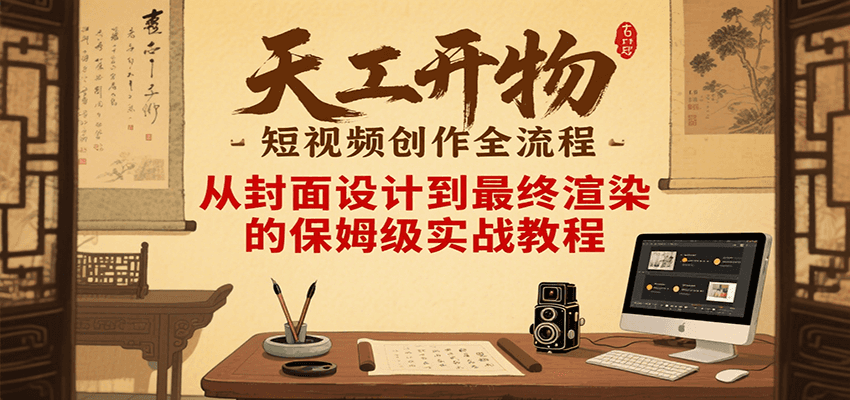 天工开物短视频创作全流程，从封面设计到最终渲染的保姆级实战教程-泡泡网创