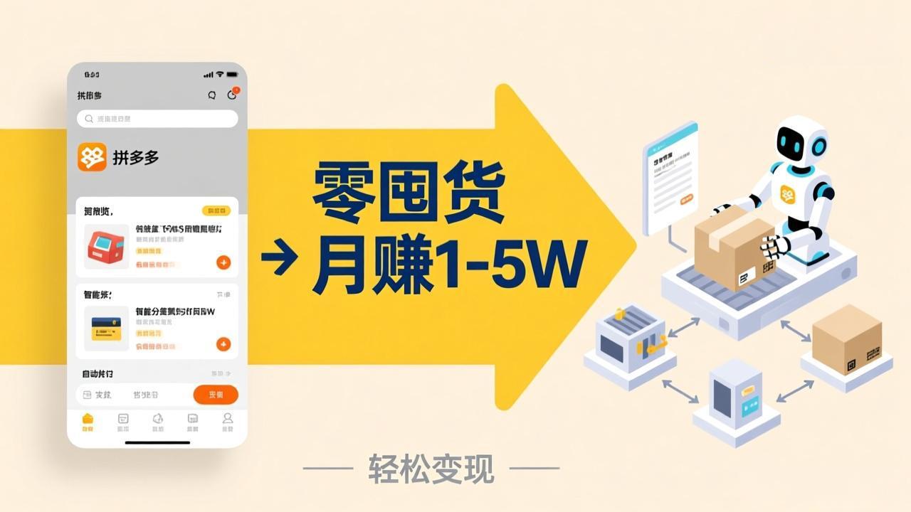 不用囤货不用跑单！拼多多虚拟玩法，机器人管理发货和客服，帮你月赚 1-5W-泡泡网创