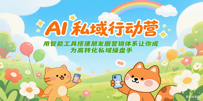 AI私域行动营：用智能工具搭建朋友圈营销体系让你成为高转化私域操盘手-泡泡网创