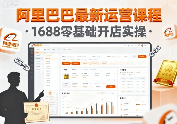 阿里巴巴最新运营课程，1688零基础开店实操-泡泡网创