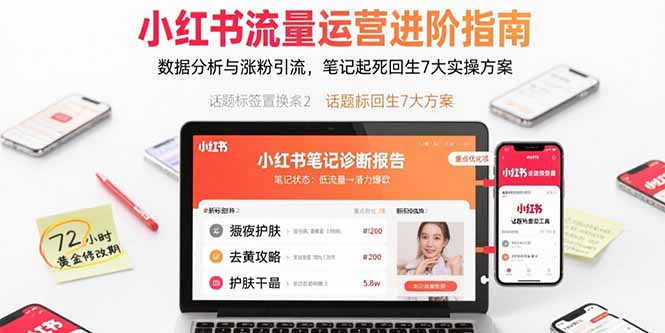 小红书流量运营进阶指南，数据分析与涨粉引流，笔记起死回生7大实操方案-泡泡网创