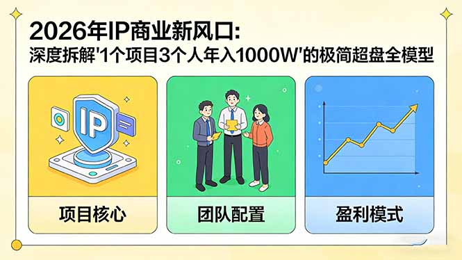 2026年IP商业新风口：深度拆解“1个项目3个人年入1000W”的极简超盘全模型-泡泡网创