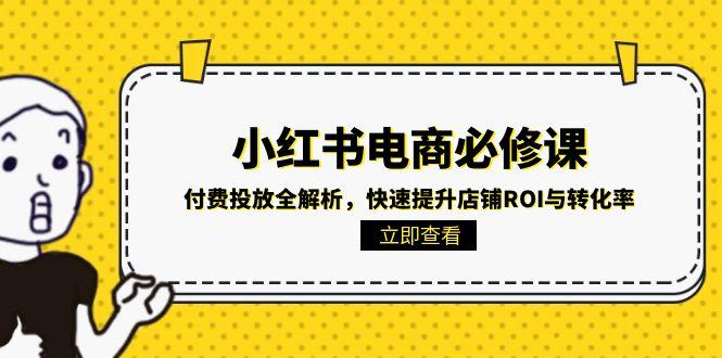 小红书电商必修课：付费投放全解析，快速提升店铺ROI与转化率-泡泡网创