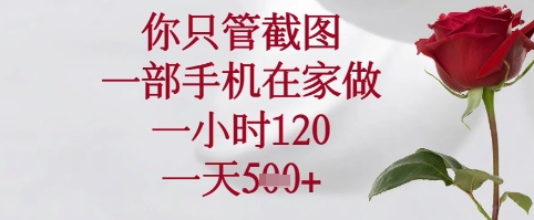 你只管截图，一部手机在家可以做，一小时120.一天5张+【揭秘】-泡泡网创