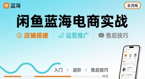 闲鱼蓝海电商实战，店铺搭建运营售后全流程-泡泡网创