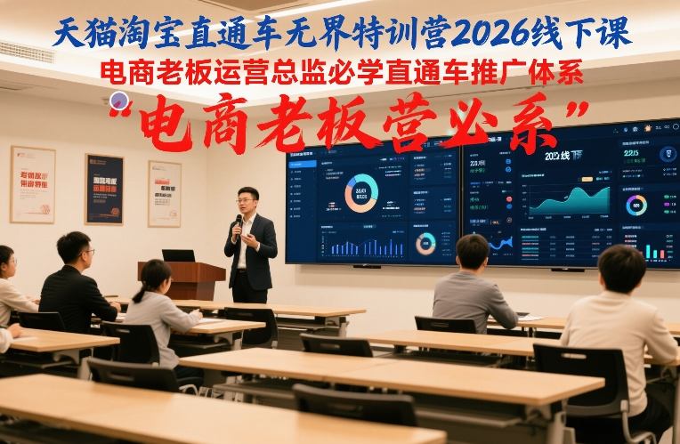 天猫淘宝直通车无界特训营2026线下课，电商老板运营总监必学直通车推广体系-泡泡网创