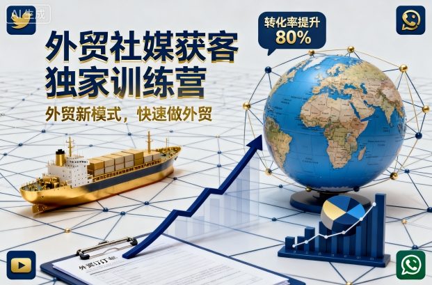 外贸社媒获客独家训练营，外贸新模式，快速做外贸(更新)-泡泡网创