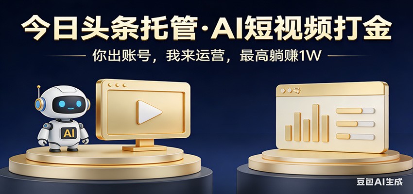 头条号AI托管，我提供作品，你提供账号，每天5分钟发布，小白躺赚3000+-泡泡网创