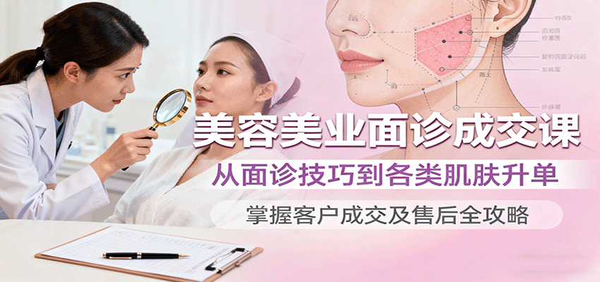 美容美业面诊成交课，从面诊技巧到各类肌肤升单，掌握客户成交及售后全攻略-泡泡网创