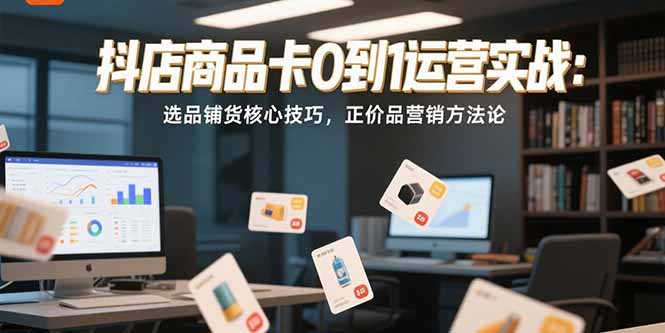 抖店商品卡0到1运营实战：选品铺货核心技巧，正价品营销方法论-泡泡网创