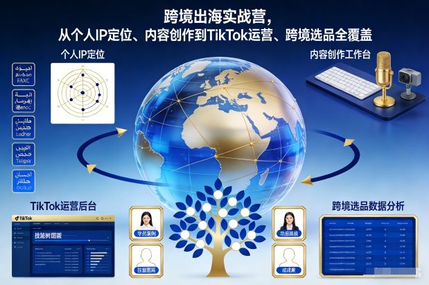 跨境出海实战营，从个人IP定位、内容创作到TikTok运营、跨境选品全覆盖-泡泡网创