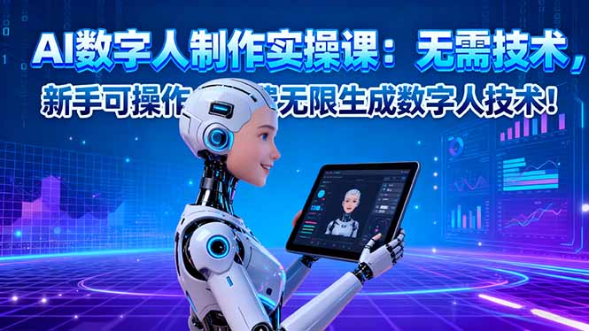 AI数字人制作实操课：无需技术，新手可操作，免费无限生成数字人技术！-泡泡网创