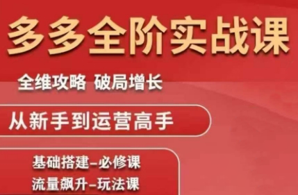 大炮·拼多多全阶实战课程(更新10月)-泡泡网创