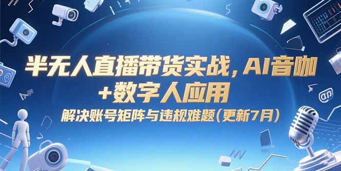 半无人直播带货实战，AI音咖+数字人应用 解决账号矩阵与违规难题(更新7月-泡泡网创