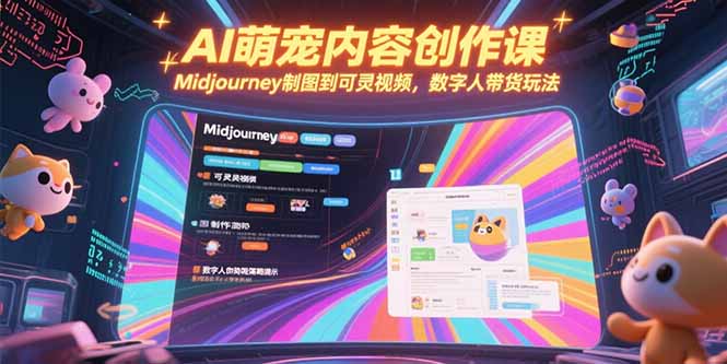 AI萌宠内容创作课，Midjourney制图到可灵视频，数字人带货玩法-泡泡网创