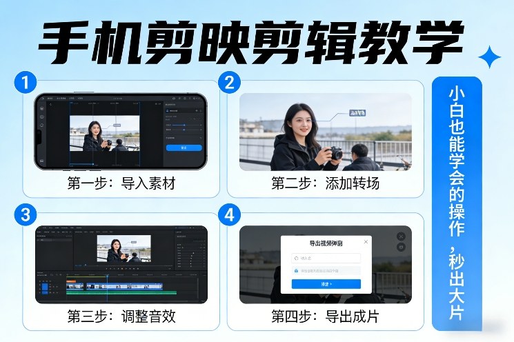 手机剪映剪辑教学，小白也能学会的操作，秒出大片-泡泡网创