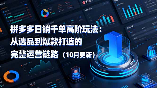 拼多多日销千单高阶玩法：从选品到爆款打造的完整运营链路(10月更新-泡泡网创