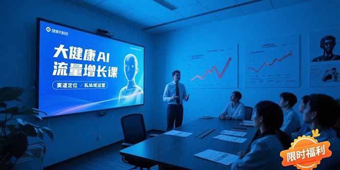 大健康AI流量增长课8.0，赛道定位方法论，AI数字人内容生产，私域转化运营-泡泡网创