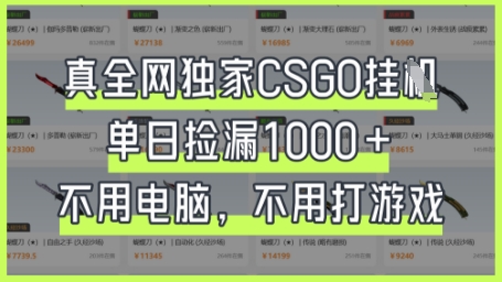 真全网独家CSGO挂G，单日捡漏1k+【揭秘】-泡泡网创