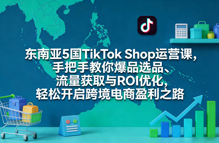 东南亚5国TikTok Shop运营课，手把手教你爆品选品、流量获取与ROI优化，轻松开启跨境电商盈利之路-泡泡网创
