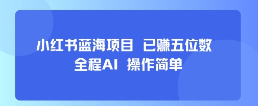 小红书蓝海项目，全程AI，操作简单，已挣五位数-泡泡网创