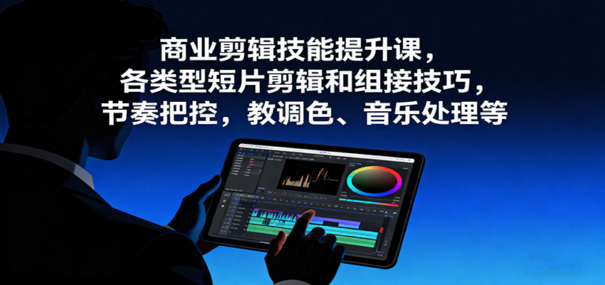 商业剪辑技能提升课，各类型短片剪辑和组接技巧，节奏把控，教调色、音乐处理等-泡泡网创