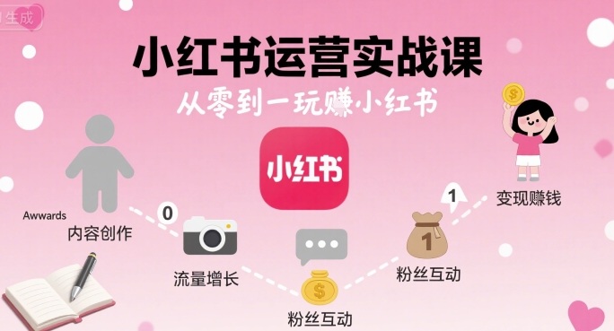 小红书运营实战课，从零到一玩賺小红书-泡泡网创
