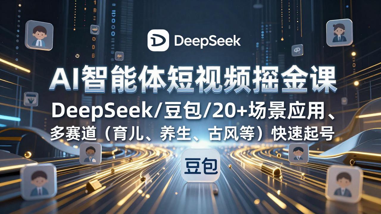 AI智能体短视频掘金课，DeepSeek/豆包/20+场景应用、多赛道(育儿、养生、古风等-泡泡网创